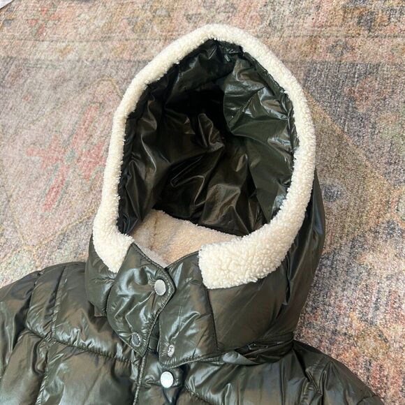 French Connection Green Sherpa Trim Puffer Coat Women's Size XL - Picture 12 of 13